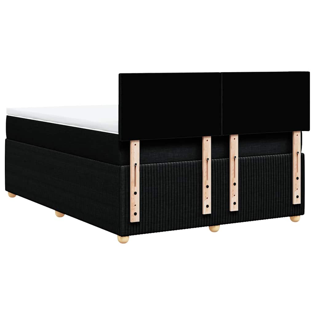 Sommier à lattes de lit avec matelas Noir 140x190 cm Tissu - XIOS