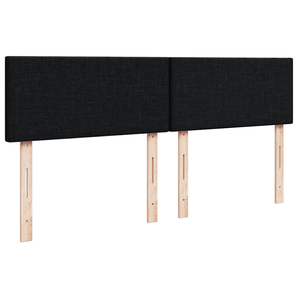 Sommier à lattes de lit avec matelas Noir 140x190 cm Tissu - XIOS