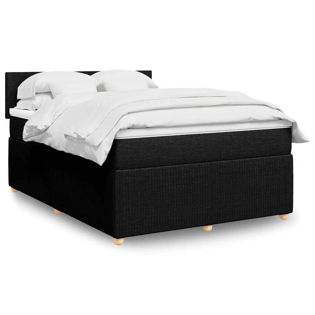 Sommier à lattes de lit avec matelas Noir 140x190 cm Tissu - XIOS
