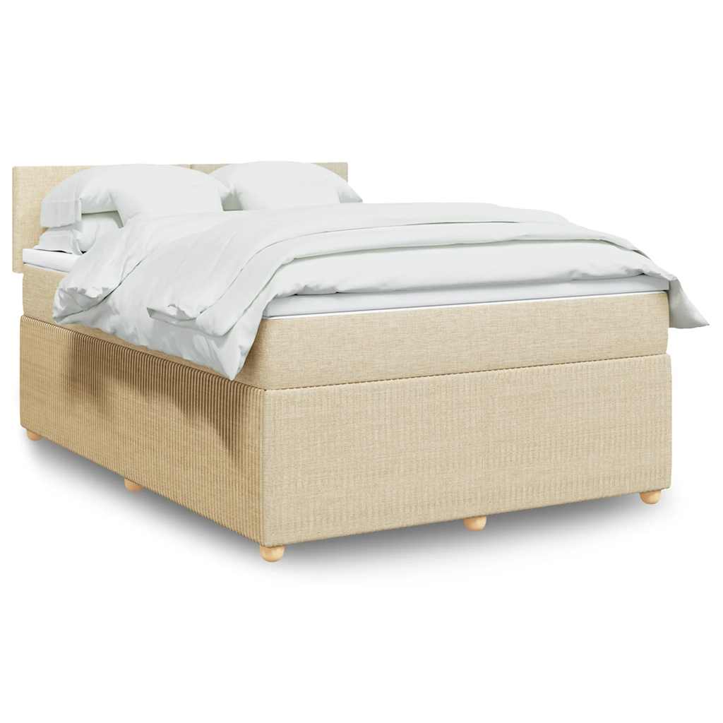 Sommier à lattes de lit avec matelas Crème 140x190 cm Tissu - XIOS