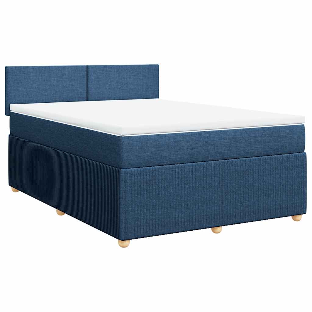 Sommier à lattes de lit avec matelas Bleu 140x190 cm Tissu - XIOS