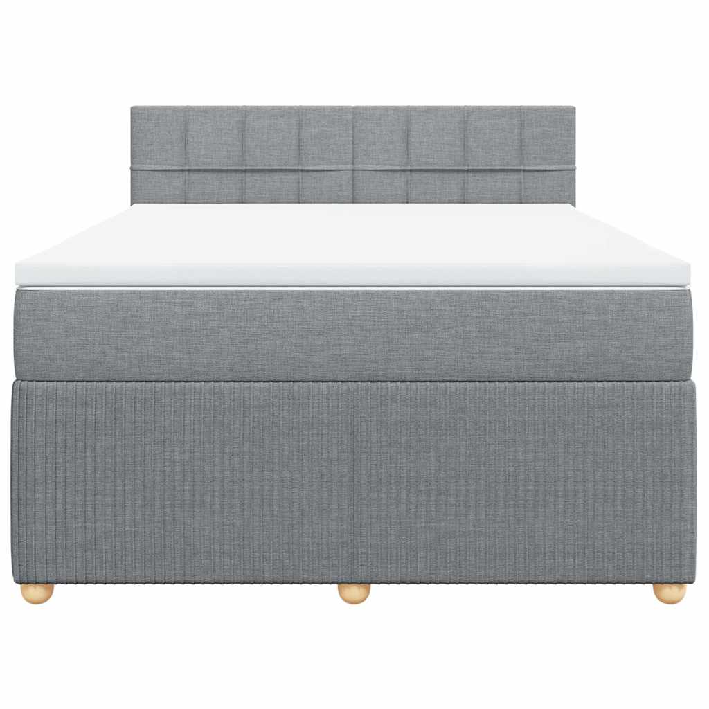 Sommier à lattes de lit avec matelas Gris clair 140x190cm Tissu - XIOS