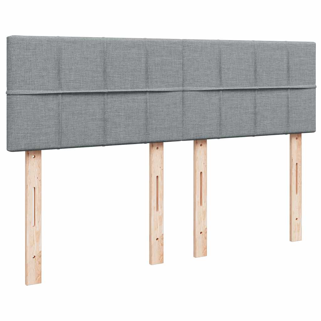 Sommier à lattes de lit avec matelas Gris clair 140x190cm Tissu - XIOS