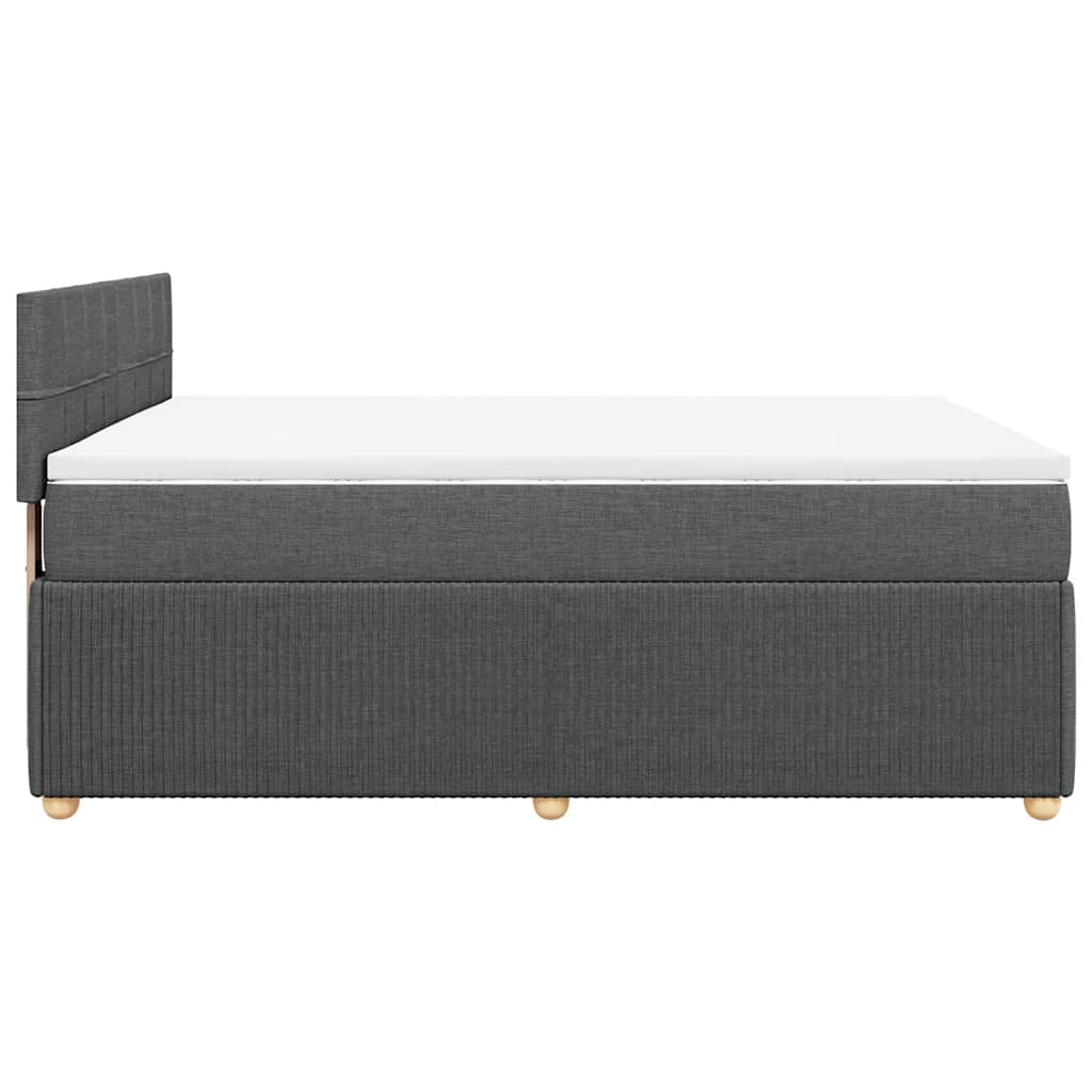 Sommier à lattes de lit avec matelas Gris foncé 140x190cm Tissu - XIOS