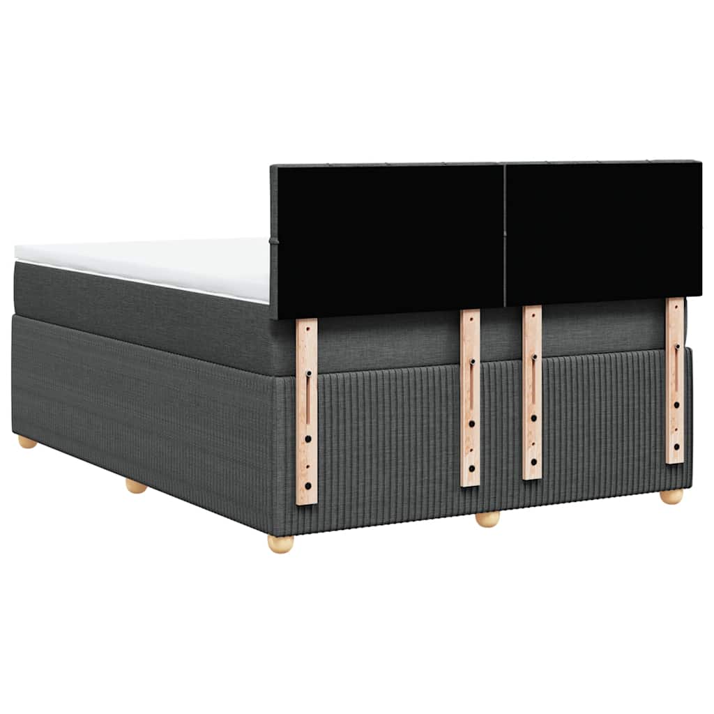 Sommier à lattes de lit avec matelas Gris foncé 140x190cm Tissu - XIOS
