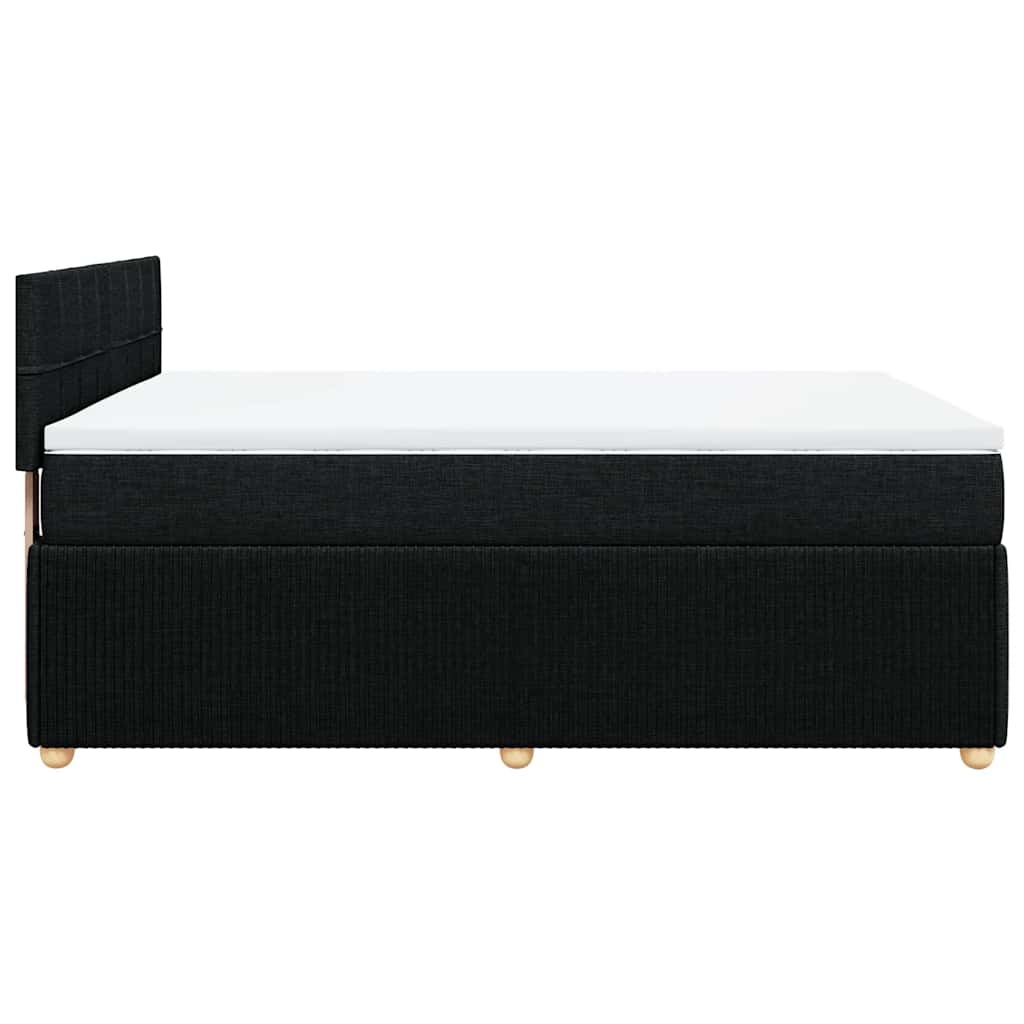 Sommier à lattes de lit avec matelas Noir 140x190 cm Tissu - XIOS