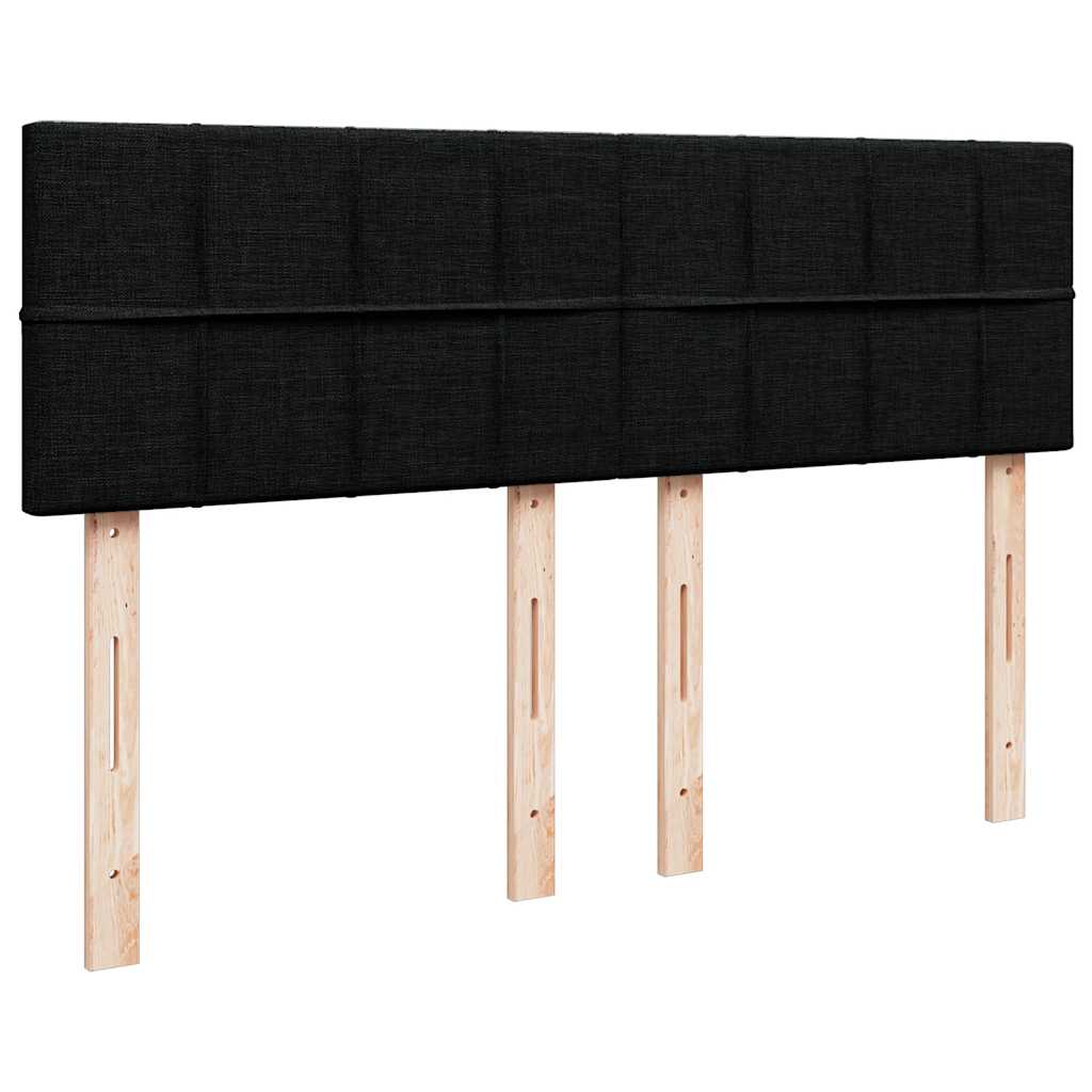 Sommier à lattes de lit avec matelas Noir 140x190 cm Tissu - XIOS
