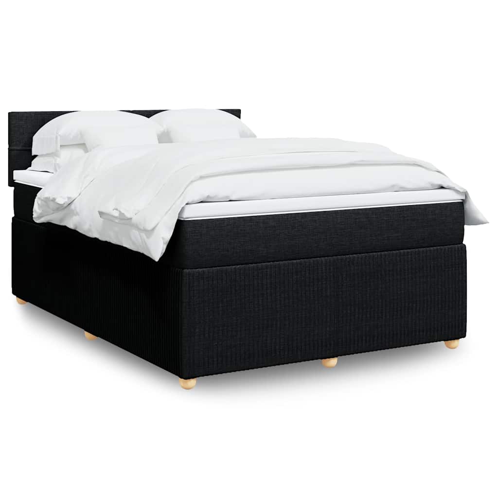 Sommier à lattes de lit avec matelas Noir 140x190 cm Tissu - XIOS
