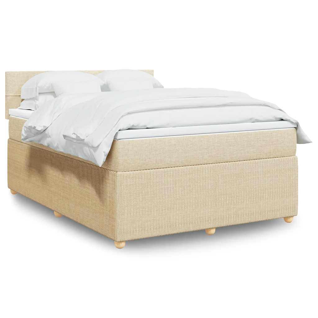 Sommier à lattes de lit avec matelas Crème 140x190 cm Tissu - XIOS