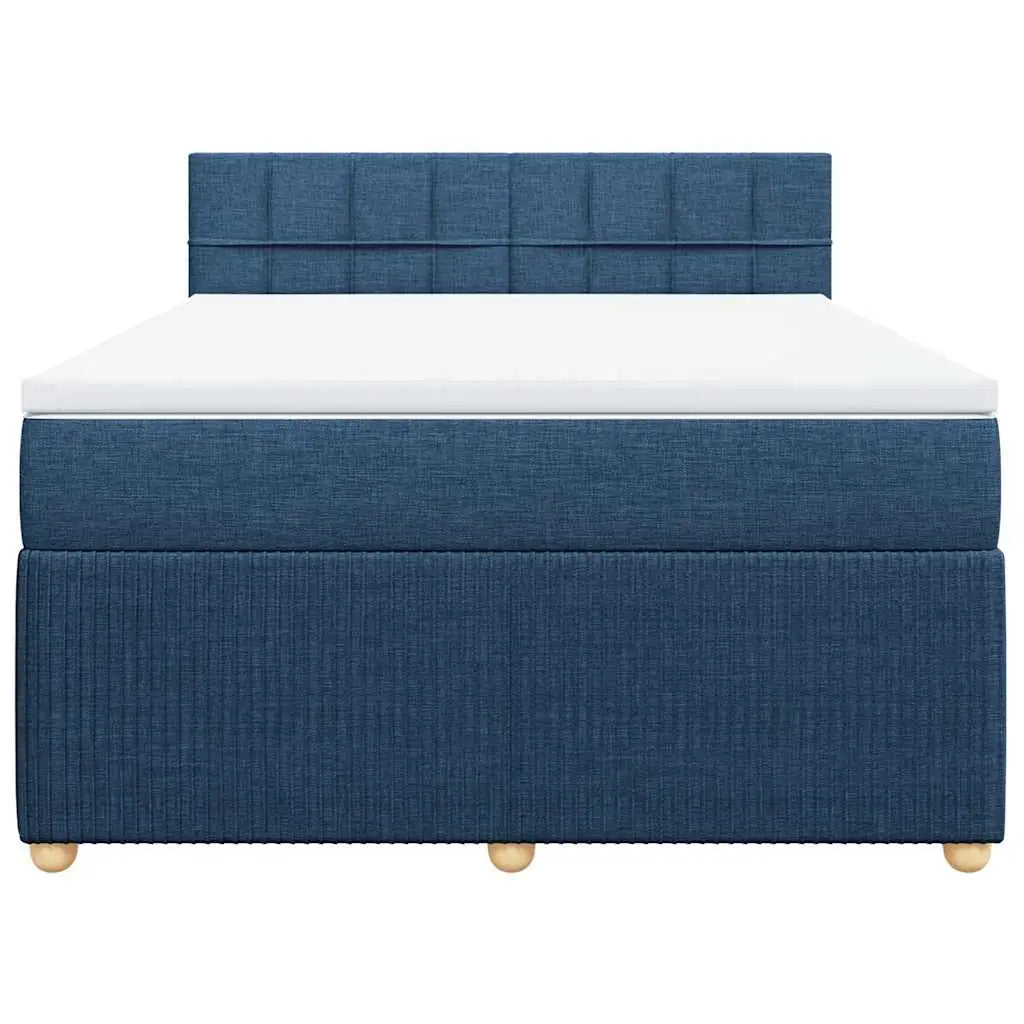 Sommier à lattes de lit avec matelas Bleu 140x190 cm Tissu - XIOS