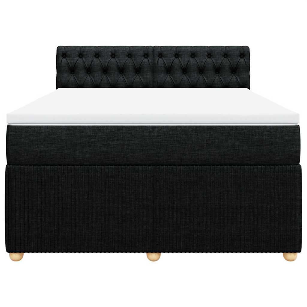 Sommier à lattes de lit avec matelas Noir 140x190 cm Tissu - XIOS