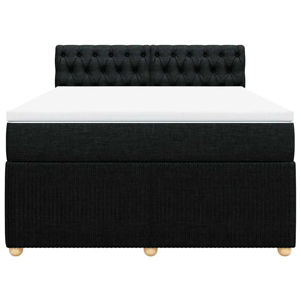 Sommier à lattes de lit avec matelas Noir 140x190 cm Tissu - XIOS