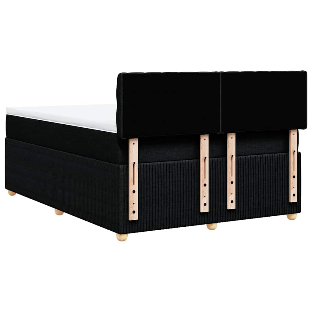 Sommier à lattes de lit avec matelas Noir 140x190 cm Tissu - XIOS