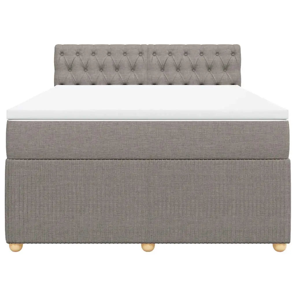 Sommier à lattes de lit avec matelas Taupe 140x190 cm Tissu - XIOS