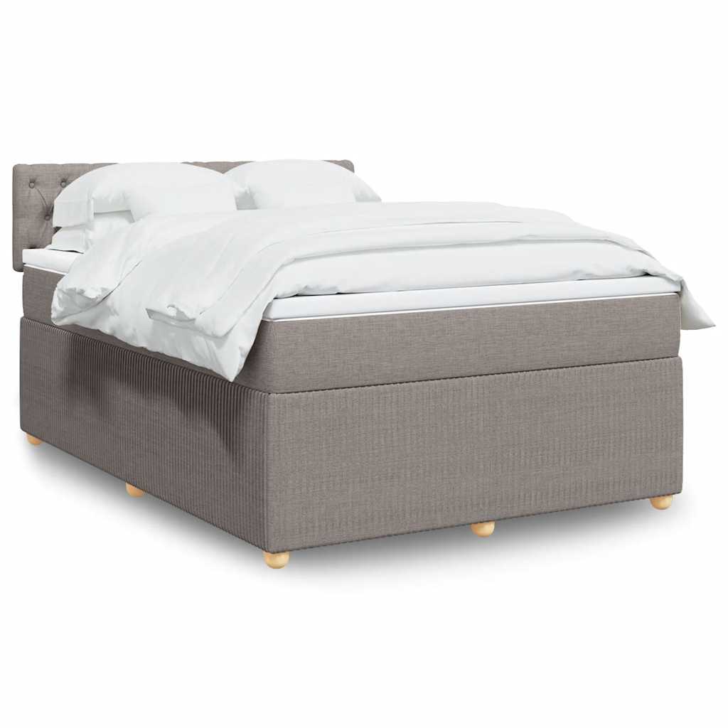 Sommier à lattes de lit avec matelas Taupe 140x190 cm Tissu - XIOS