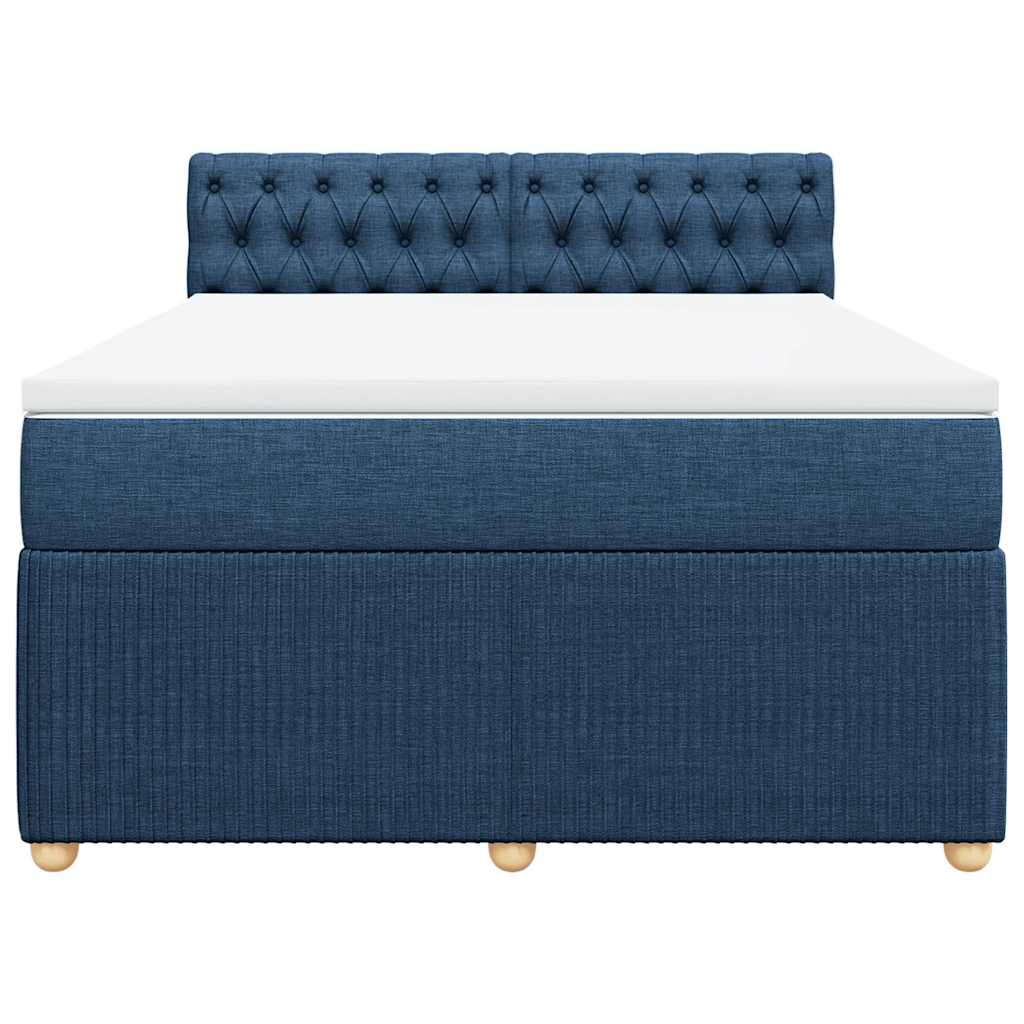 Sommier à lattes de lit avec matelas Bleu 140x190 cm Tissu - XIOS