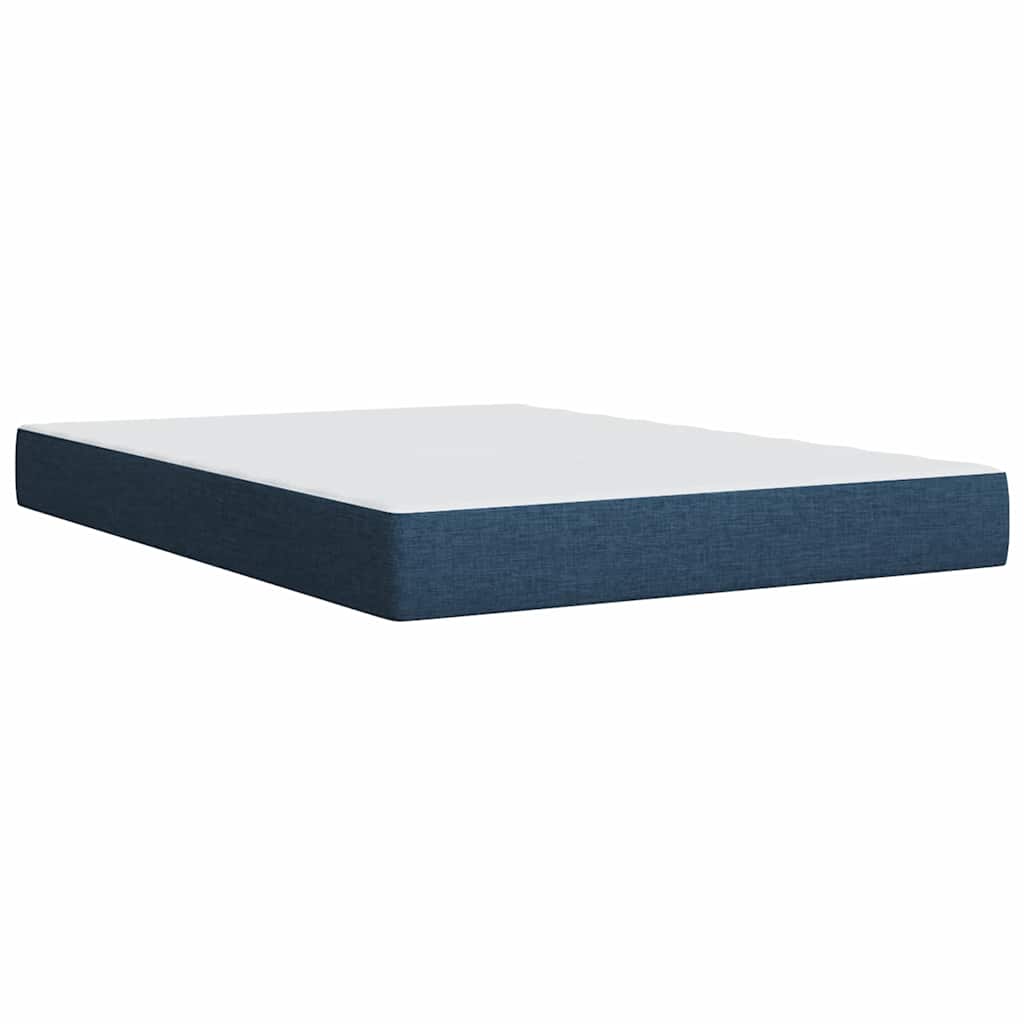 Sommier à lattes de lit avec matelas Bleu 140x190 cm Tissu - XIOS