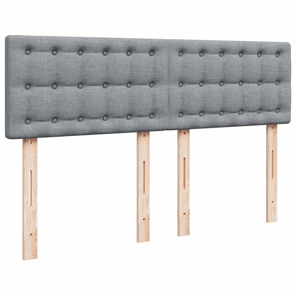 Sommier à lattes de lit avec matelas Gris clair 140x190cm Tissu - XIOS