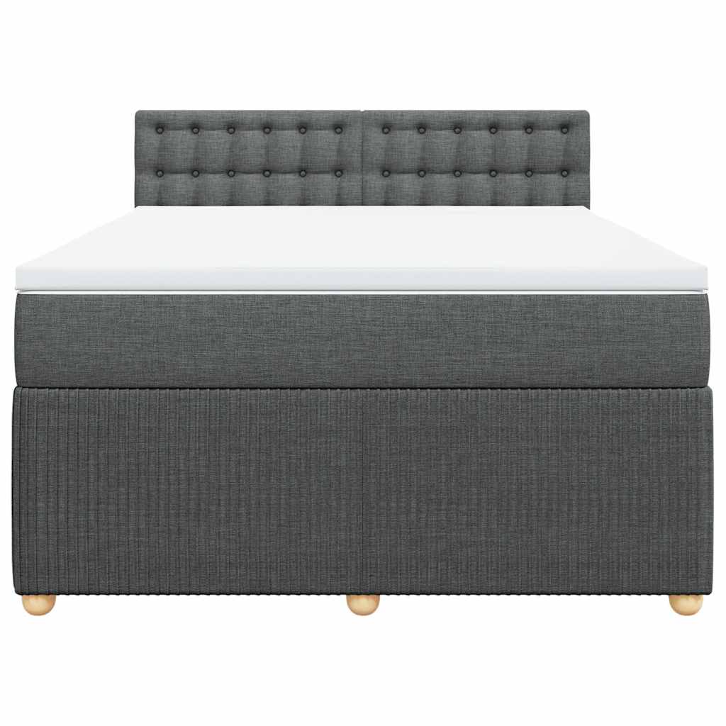 Sommier à lattes de lit avec matelas Gris foncé 140x190cm Tissu - XIOS
