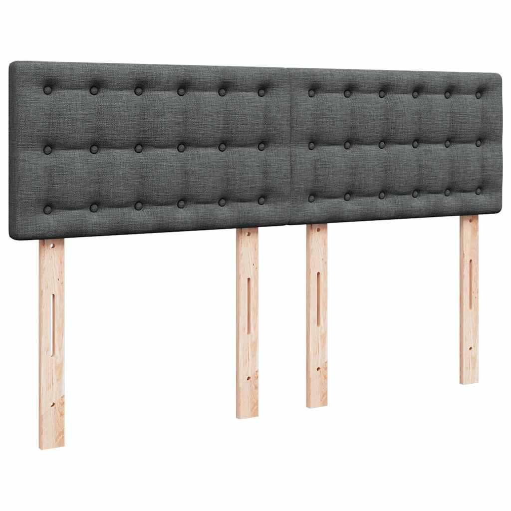 Sommier à lattes de lit avec matelas Gris foncé 140x190cm Tissu - XIOS