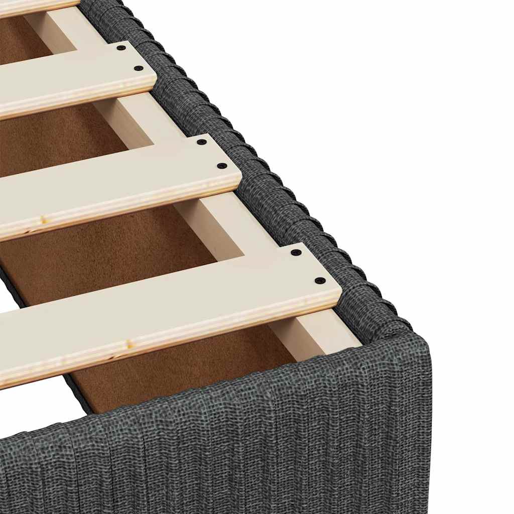 Sommier à lattes de lit avec matelas Gris foncé 140x190cm Tissu - XIOS