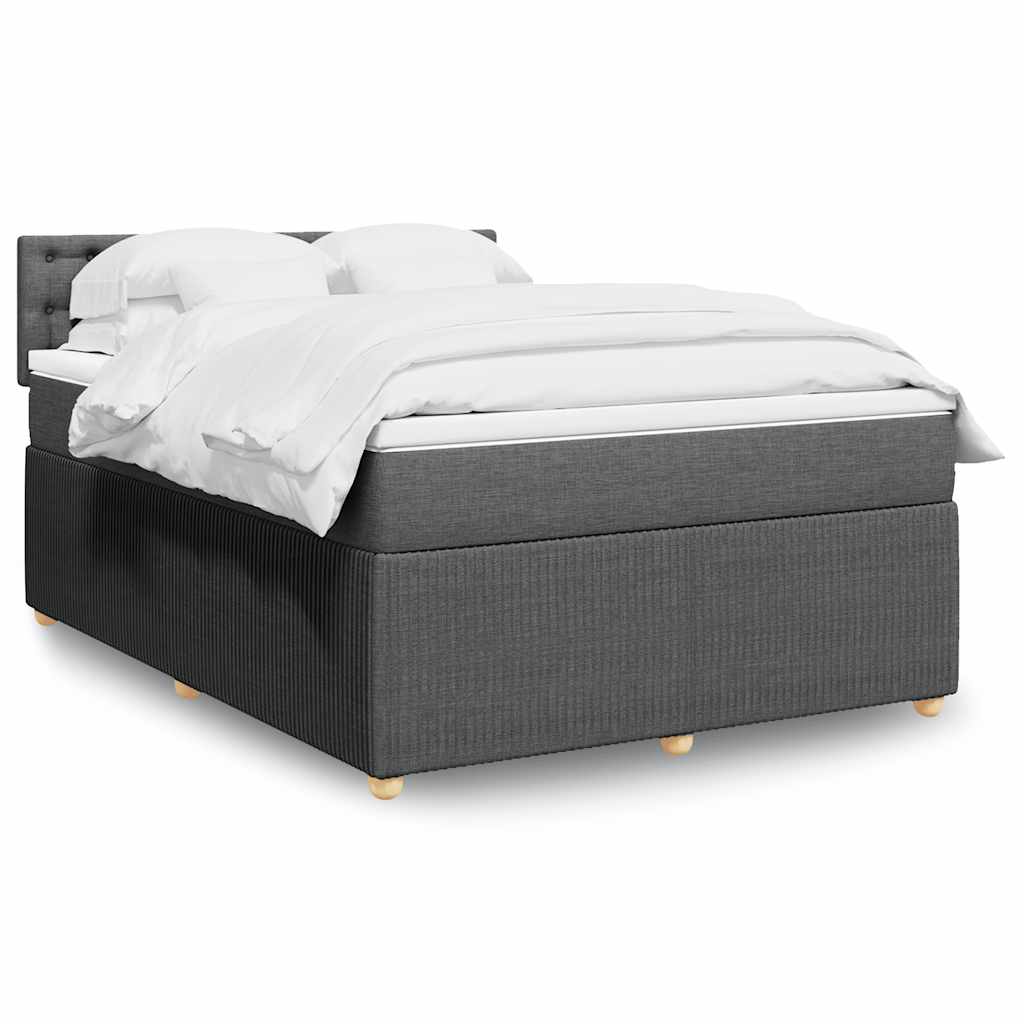 Sommier à lattes de lit avec matelas Gris foncé 140x190cm Tissu - XIOS