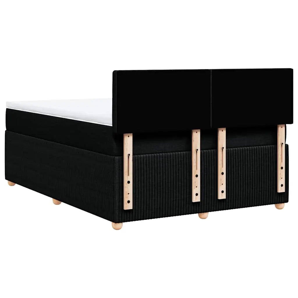Sommier à lattes de lit avec matelas Noir 140x190 cm Tissu - XIOS