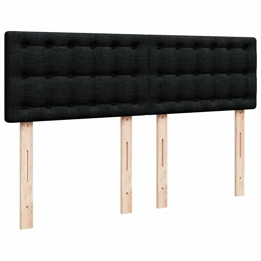 Sommier à lattes de lit avec matelas Noir 140x190 cm Tissu - XIOS