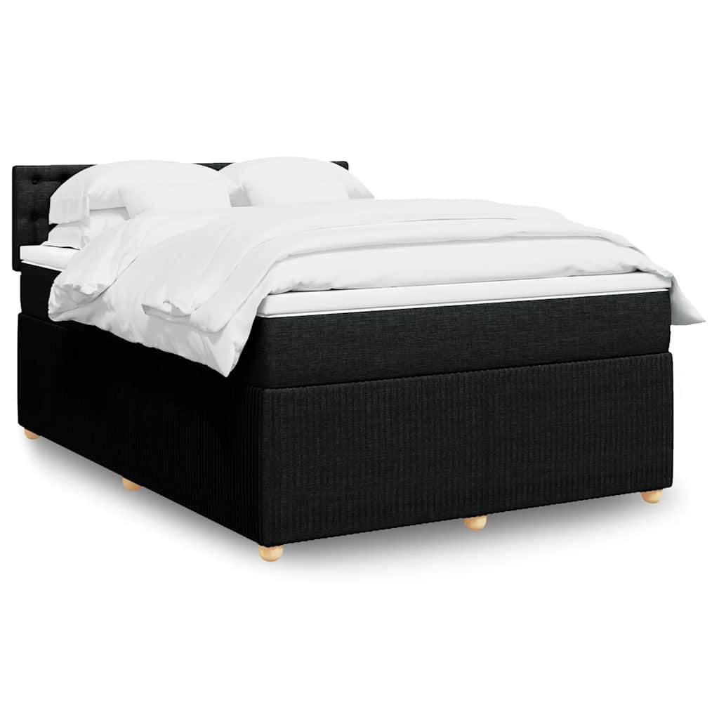 Sommier à lattes de lit avec matelas Noir 140x190 cm Tissu - XIOS