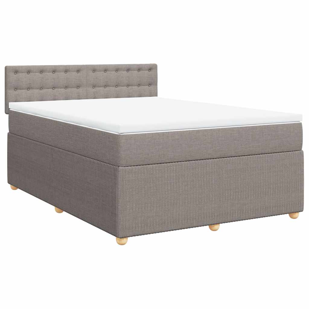 Sommier à lattes de lit avec matelas Taupe 140x190 cm Tissu - XIOS