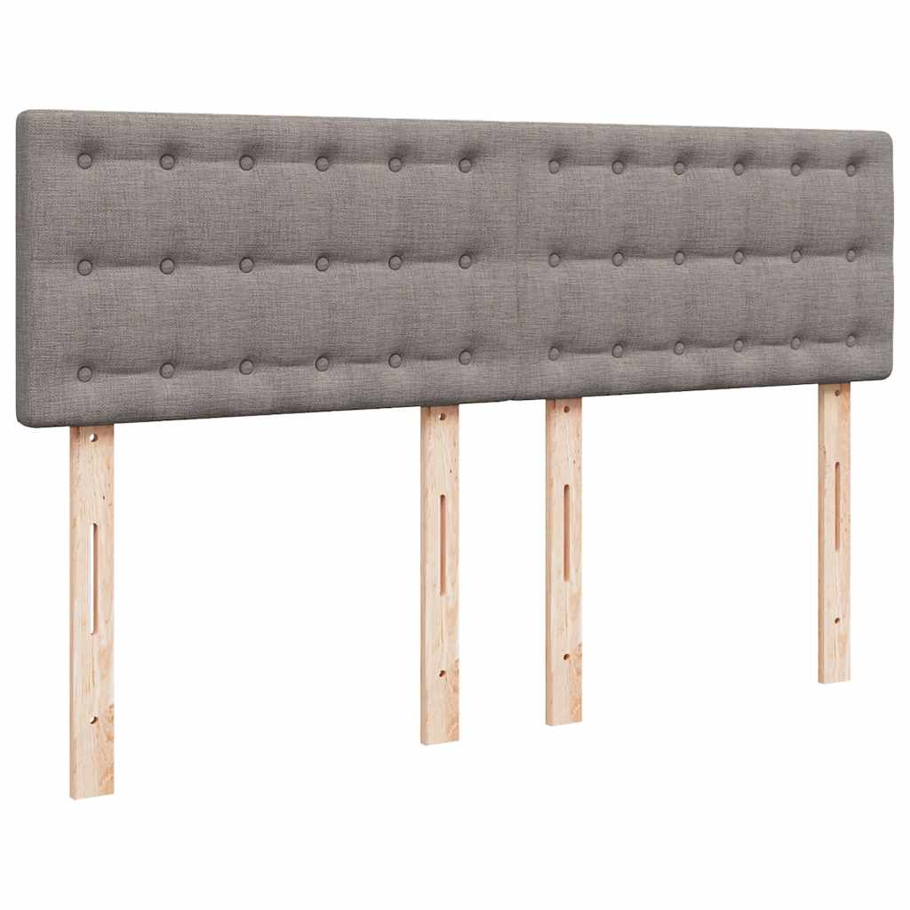 Sommier à lattes de lit avec matelas Taupe 140x190 cm Tissu - XIOS