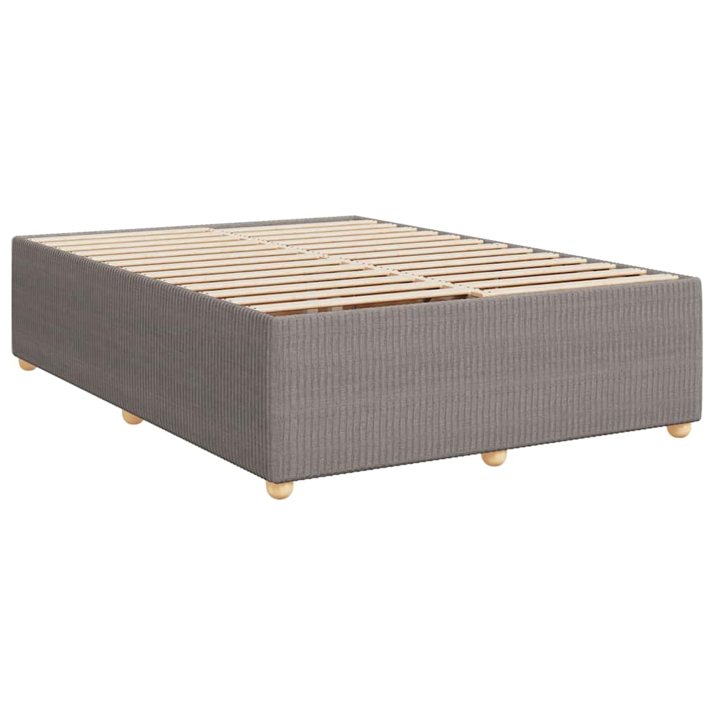 Sommier à lattes de lit avec matelas Taupe 140x190 cm Tissu - XIOS