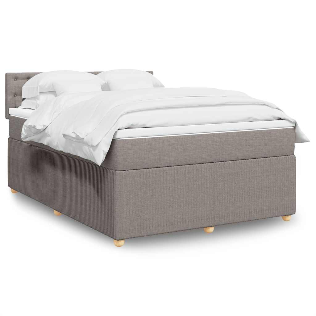 Sommier à lattes de lit avec matelas Taupe 140x190 cm Tissu - XIOS