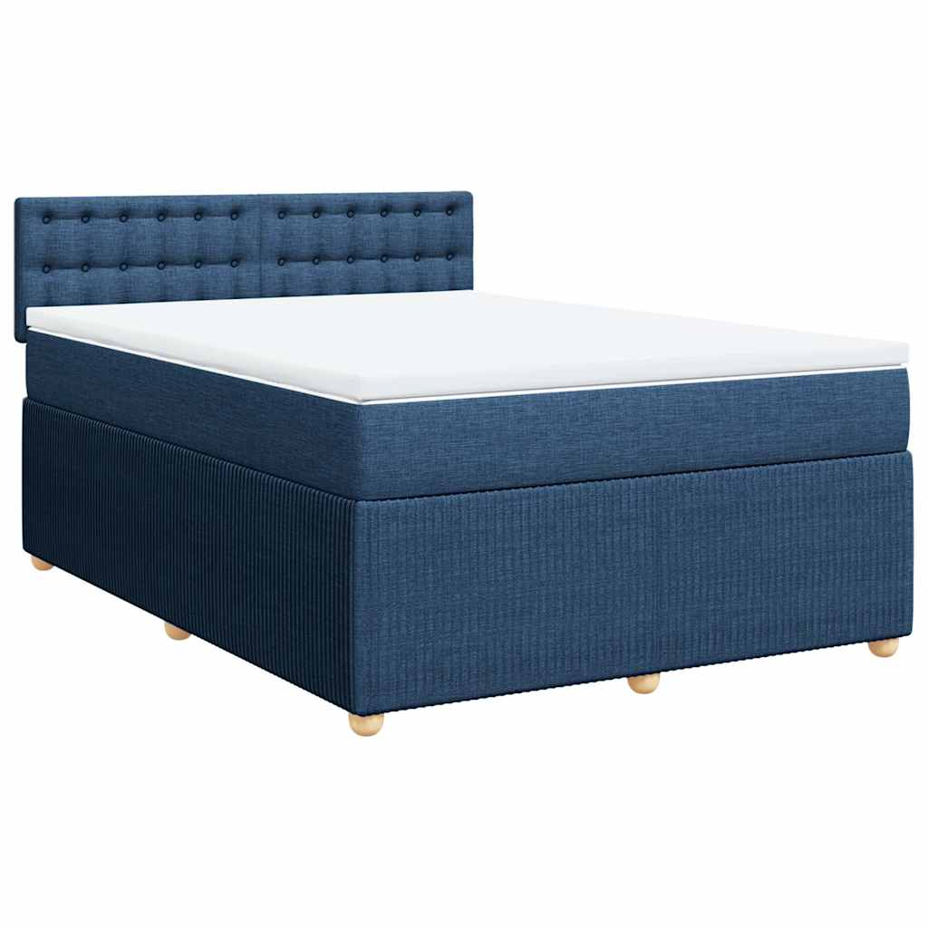 Sommier à lattes de lit avec matelas Bleu 140x190 cm Tissu - XIOS