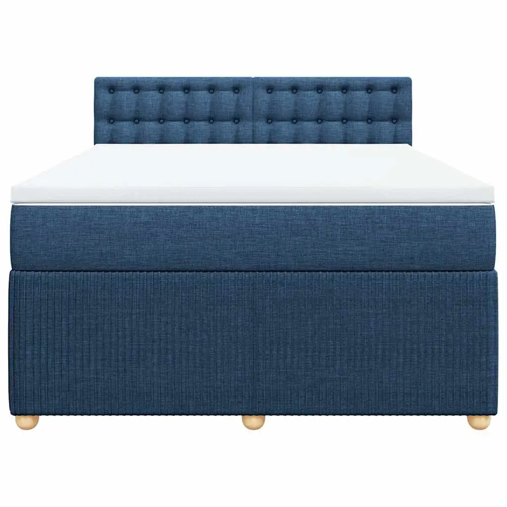 Sommier à lattes de lit avec matelas Bleu 140x190 cm Tissu - XIOS