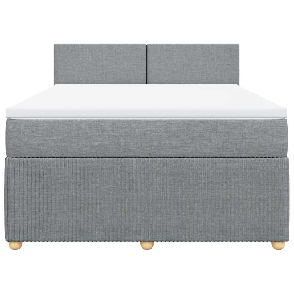 Sommier à lattes de lit avec matelas Gris clair 140x200cm Tissu - XIOS