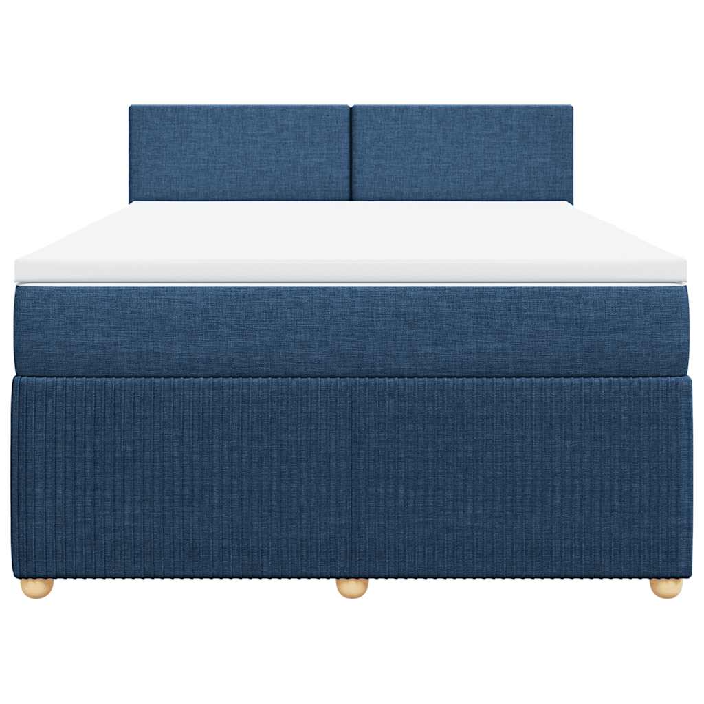 Sommier à lattes de lit avec matelas Bleu 140x200 cm Tissu - XIOS