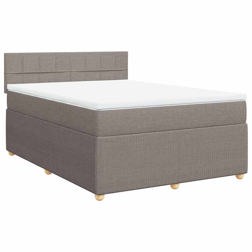 Sommier à lattes de lit avec matelas Taupe 140x200 cm Tissu - XIOS
