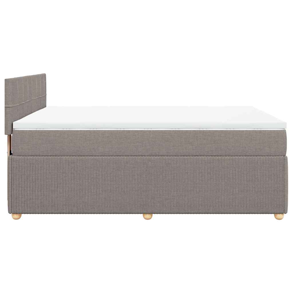 Sommier à lattes de lit avec matelas Taupe 140x200 cm Tissu - XIOS