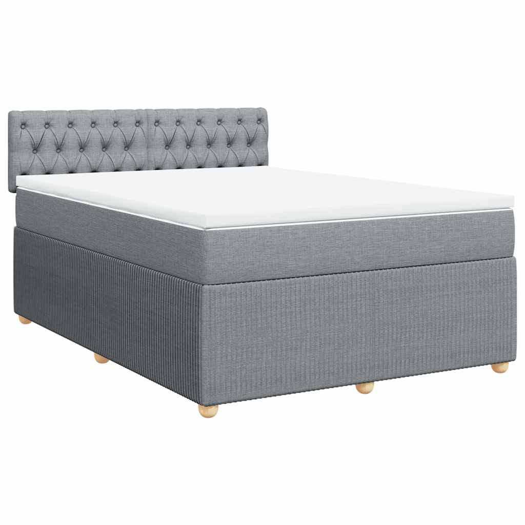 Sommier à lattes de lit avec matelas Gris clair 140x200cm Tissu - XIOS
