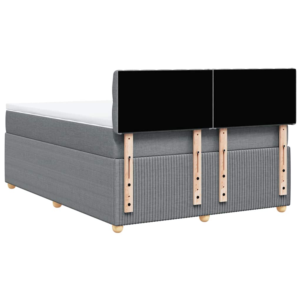 Sommier à lattes de lit avec matelas Gris clair 140x200cm Tissu - XIOS