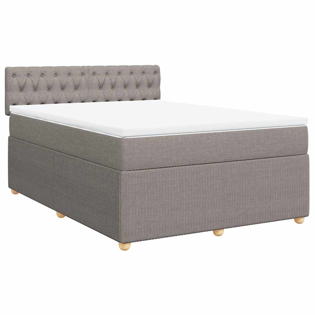 Sommier à lattes de lit avec matelas Taupe 140x200 cm Tissu - XIOS