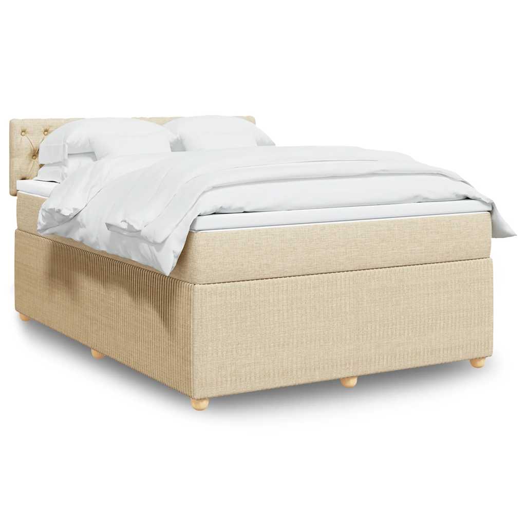 Sommier à lattes de lit avec matelas Crème 140x200 cm Tissu - XIOS