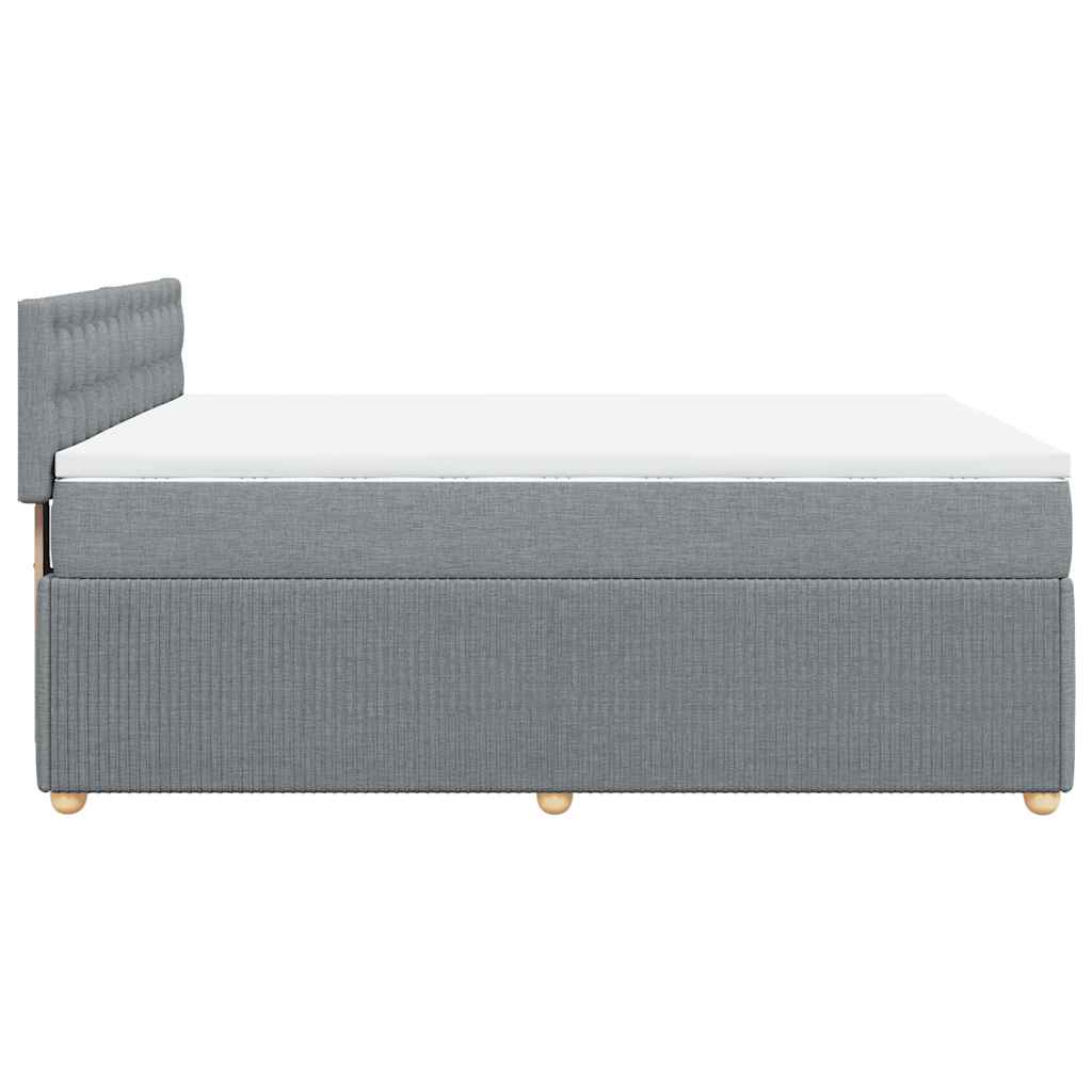 Sommier à lattes de lit avec matelas Gris clair 140x200cm Tissu - XIOS