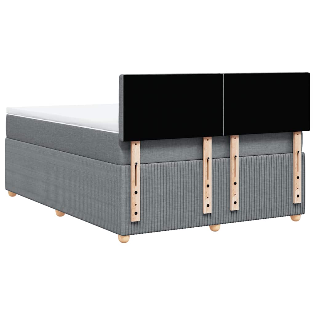 Sommier à lattes de lit avec matelas Gris clair 140x200cm Tissu - XIOS