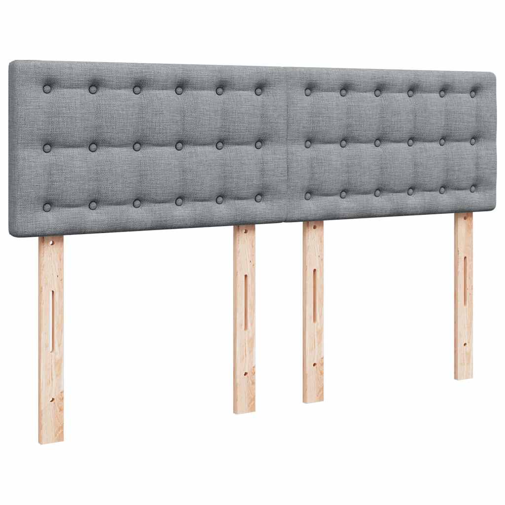 Sommier à lattes de lit avec matelas Gris clair 140x200cm Tissu - XIOS