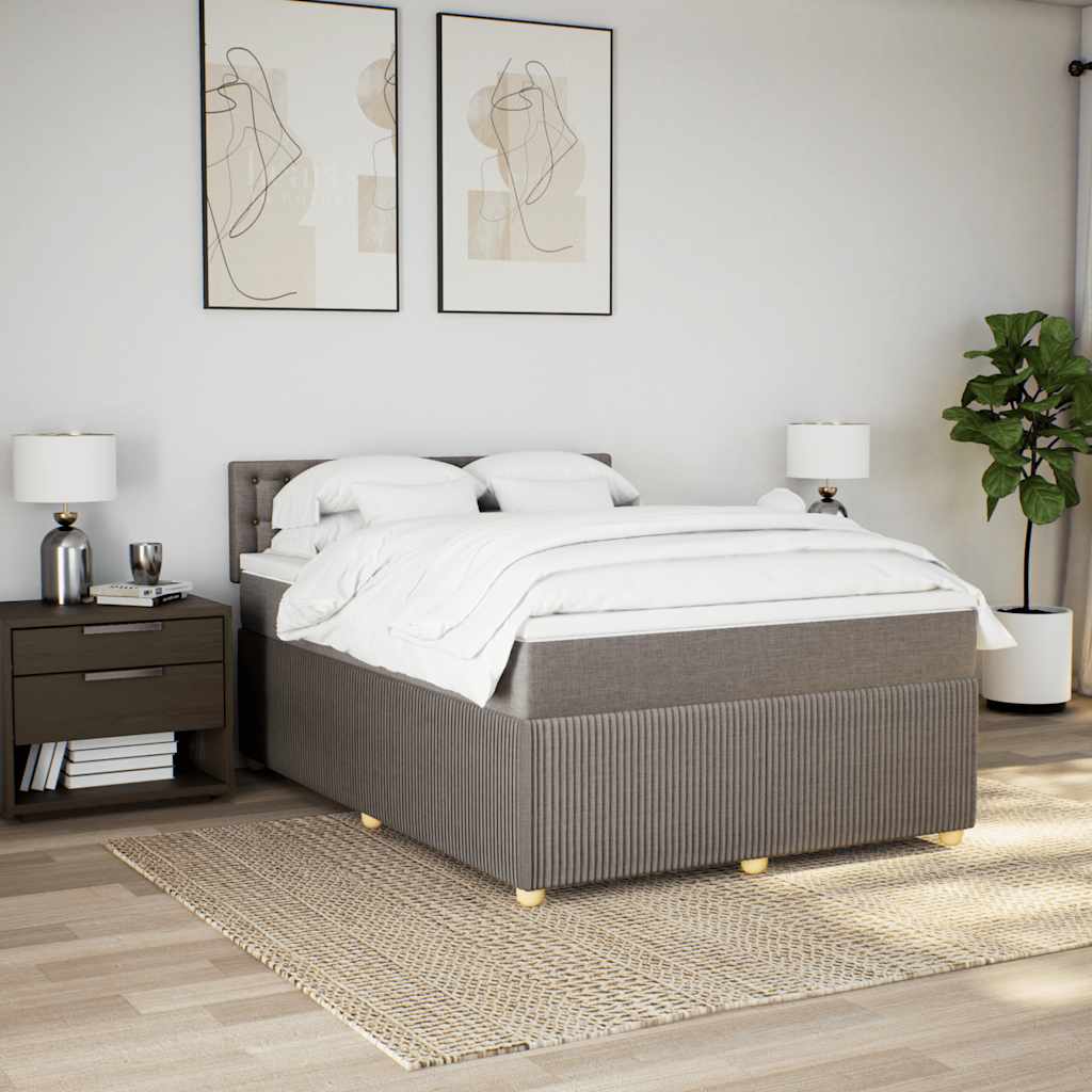 Sommier à lattes de lit avec matelas Taupe 140x200 cm Tissu - XIOS