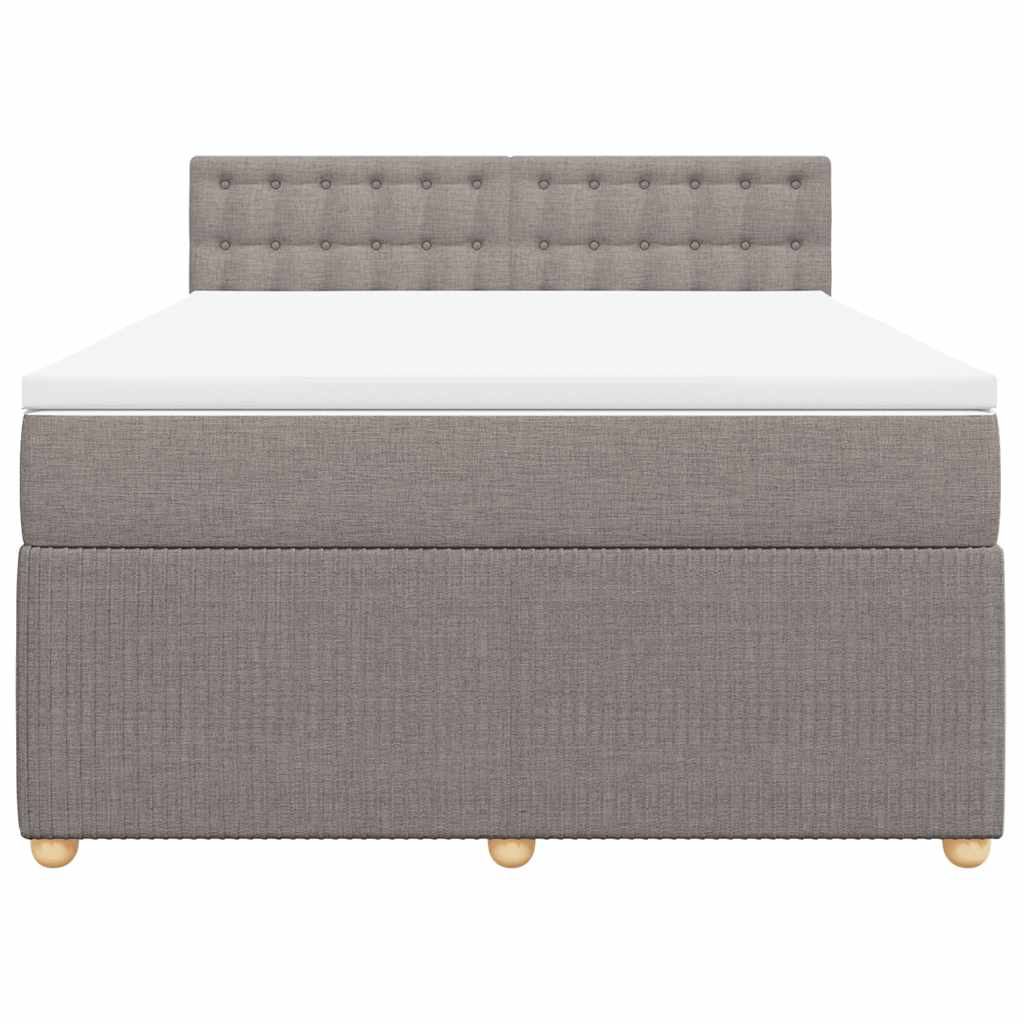 Sommier à lattes de lit avec matelas Taupe 140x200 cm Tissu - XIOS