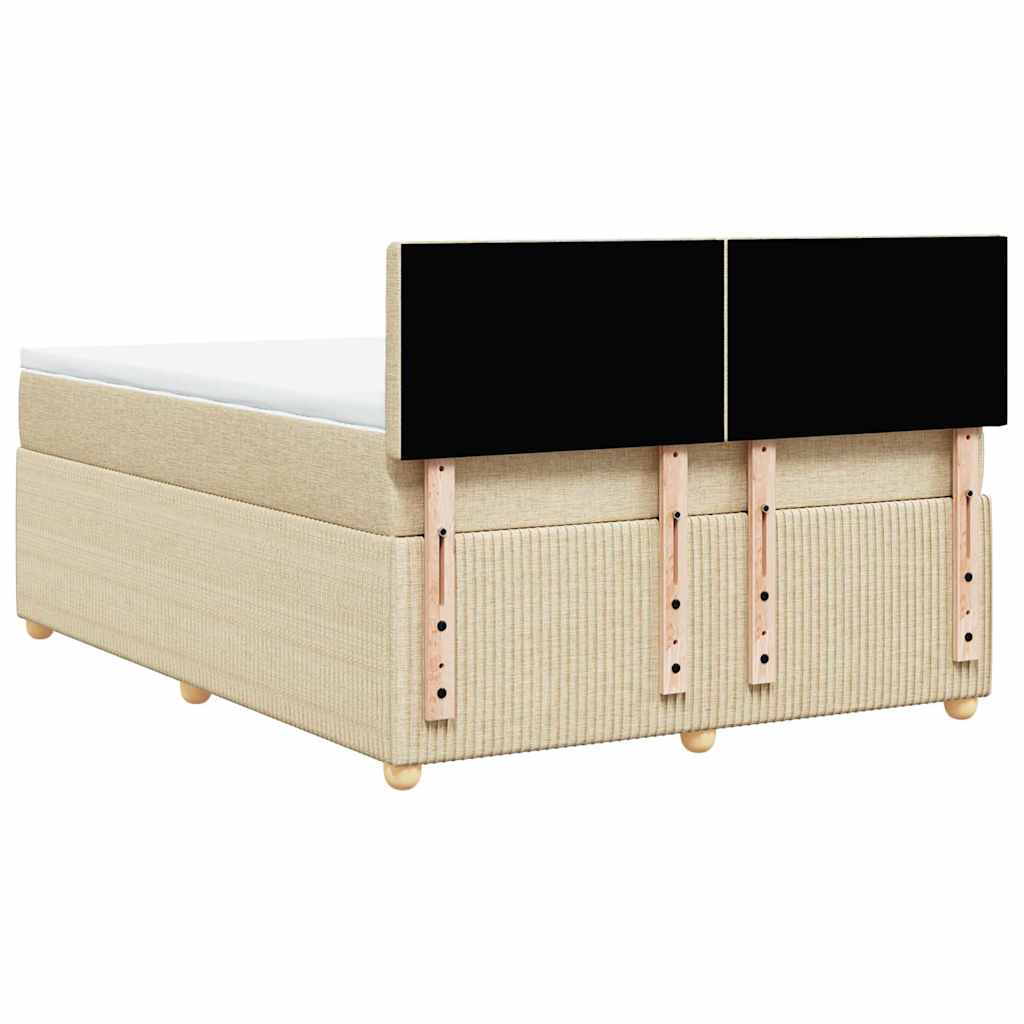 Sommier à lattes de lit avec matelas Crème 140x200 cm Tissu - XIOS