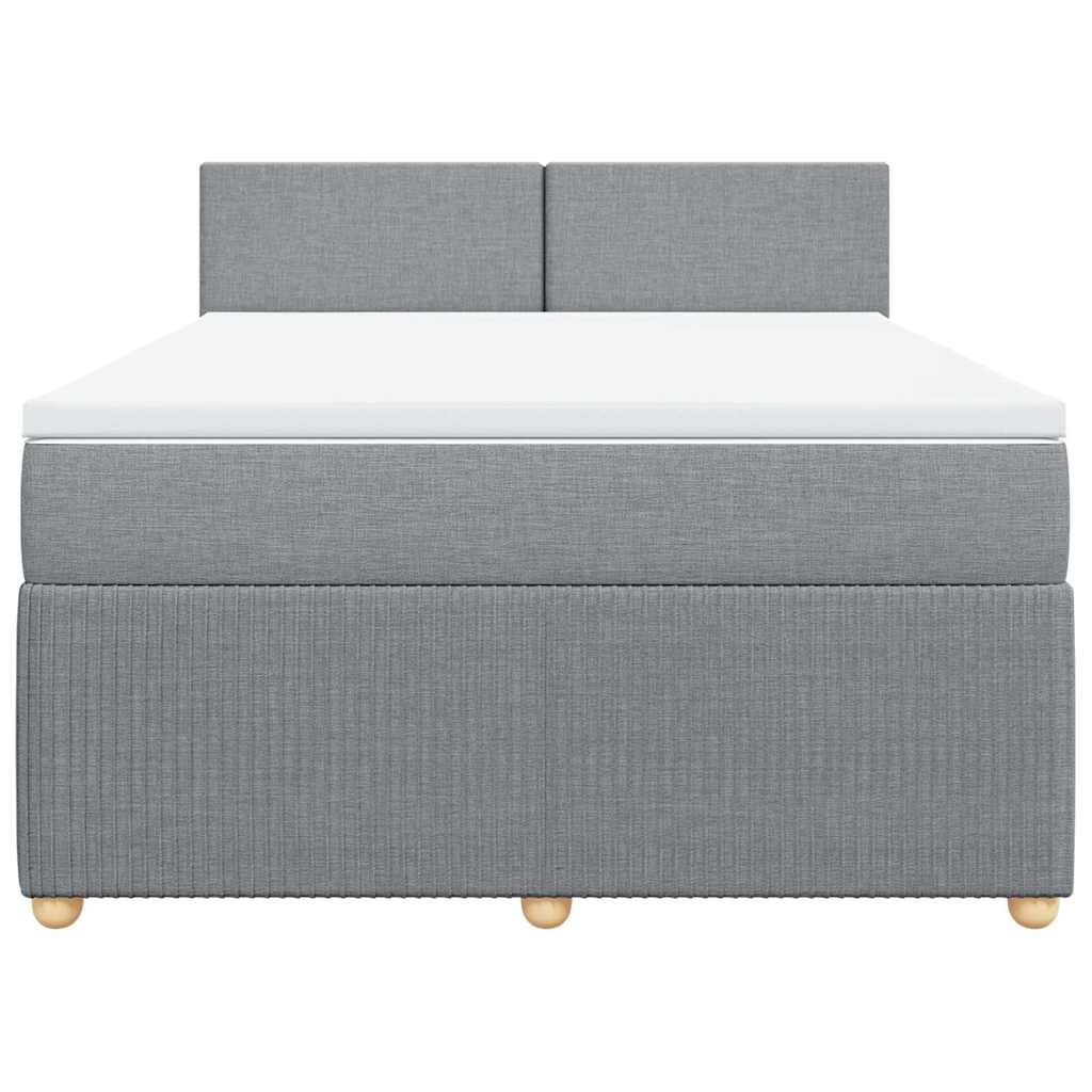 Sommier à lattes de lit avec matelas Gris clair 160x200cm Tissu - XIOS
